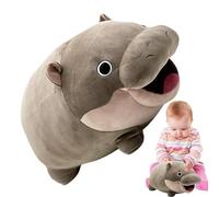 Figurine D'hippopotame En Peluche - 42 Cm De Longueur En Coton PP, Statue D'animal De Collection, Coussin De Compagnon De Couchage | Présentoir De Bureau À Domicile, Souvenir D'Halloween, De Saint-Val