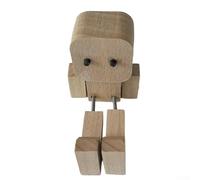 Figurine d'homme en bois qui secoue - Fait à la main - 12 visages magnétiques - Pieds mobiles - Tapis antidérapant pour voiture, bureau, décoration d'intérieur (A)