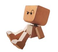 Figurine d'homme en bois secouant les pieds - Statue de décoration intérieure pour console automobile, pickup, véhicule, table, bibliothèque, bureau, maison, trajets routiers