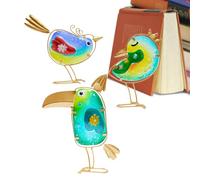 Figurine di uccelli Decorazioni per la casa, Statua di uccelli, lot de 3 décorazioni colorate per uccelli in e Metallo, per esterni - Ornamenti da giardino Arte da giardino, Figurina di Animal