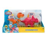 Paquet 2 Dino Ranch Deluxe, Comprend Biscuit, Un Jouet T-Rex 12,5 cm et Angus, Un Jouet Tricératops 10 cm - Jouets Enfants Comprenant Vos éleveurs pré-Occidentaux préférés DNR0008 Multicolore