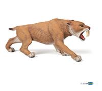 Papo - Figurine Smilodon - Jouet Enfant 3 Ans et Plus - 15,8 x 4,6 x 6,2 cm - Tigre à Dents de Sabre Réaliste - Peint à la Main - Collection Préhistoire - 55022