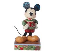 Enesco Disney Traditions Collection par Jim Shore Figurine Mickey Mouse dans un pull de Noël - Pierre en résine peinte à la main Figurines de Noël de collection Disney Statue de décoration