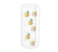 Figurine Display Case - Small Doll Round Holder Box | Multi-Layer Rotatable Figures Container, Organizer for Hair Accessories, Jewelry, Collectibles, Desk, Shelf Display System
