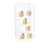Figurine Display Case - Small Doll Round Holder Box | Multi-Layer Rotatable Figures Container, Organizer for Hair Accessories, Jewelry, Collectibles, Desk, Shelf Display System