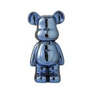 Figurine d'ours en céramique 17 cm Anthracite l Sculpture d'ours en peluche esthétique - Brique Figurine de décoration moderne pour chambre Étagère Bureau Décoration à domicile Objet d'art