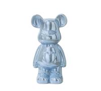 Figurine d'ours en céramique 17 cm Bleu l Esthétique sculpture d'ours en peluche - brique figurine de décoration moderne pour chambre étagère bureau décoration à domicile objet d'art couleur