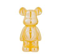 Figurine d'ours en céramique 17 cm jaune l Esthétique sculpture d'ours en peluche - brique figurine de décoration moderne pour chambre étagère bureau décoration à domicile objet d'art couleur