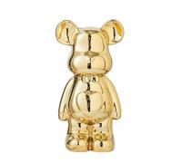 Figurine d'ours en céramique 17 cm or l Sculpture d'ours en peluche esthétique - brique figurine de décoration moderne pour chambre étagère bureau décoration maison objet d'art