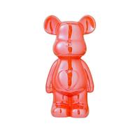 Figurine d'ours en céramique 17 cm rouge l Sculpture d'ours en peluche esthétique - brique figurine de décoration moderne pour chambre étagère bureau décoration maison objet d'art accent