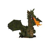 Figurine Dragon avec Flamme Réaliste Collection Monde Enchanté 3 Ans | Jeu créatif créature ailée de feu | peint à la main | pièce à exposer et à bien collectionner | idée cadeau fille garçon
