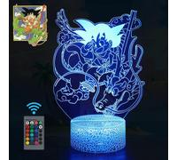 Figurine Dragon Ball Goku Shenron Veilleuse, Lampe Dinosaure Illusion 3D, 16 Couleurs