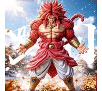 Figurine Dragon Ball GT Légendaire Saiyan Super Saiyan 4 Broly, Modèle Mus orps Entier avec Queue et Base en Pierre, Grande Statue de Collection, Cadeau