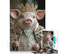 Figurine du Roi Cochon Puzzle de 1000 pièces pour Adolescents Puzzle Facile à Assembler et à découper pour Les vœux du Père Noël (50x75cm)
