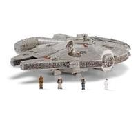Figurine du vaisseau Faucon Millenium avec lumière et son Star Wars Micro Galaxy Squadron 25 cm Multicolore G