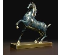 Figurine Du Zodiaque Du Nouvel An Lunaire 2026,Mascotte De L'année Du Cheval,Statue De Cheval Feng Shui Chinois,Parfaite For La Décoration De La Maison Et Du Bureau(Blue,M)