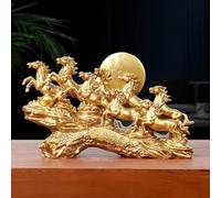 Figurine Du Zodiaque Feng Shui Dorée,Statue De Cheval 2026,Mascotte De L'année Du Cheval,Adaptée For Les Salons,Bureaux,Entrées,Symbolisant La Richesse,Le Succès(M)