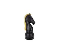 Figurine échec Cavalier en polyrésine Noir et Doré 50cm