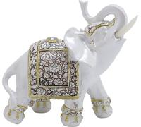 Figurine éléphant Motif floral Ornement résine Sculpture animalière pour salon TV