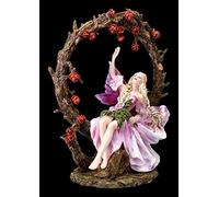 Figurine elfe assise sous arche de rose | Fée Statue Fée