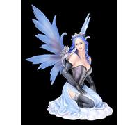 Figurine elfe dans le ciel sur les nuages avec petit dragon 38 cm | Statue de fée elfe