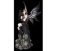 Figurine elfe fantastique Frey avec corbeau 38,5 cm | Statue d'ange