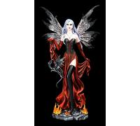 Figurine elfe Reine du Feu avec dragon 62 cm | Statue de Fée du Feu