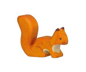 Figurine en bois Animaux de la Forêt Ecureuil orange 7cm Holztiger®