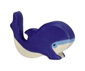 Figurine en bois Animaux marins Baleine bleue 10cm Holztiger®