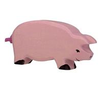 Holztiger Figurine en bois Cochon Rose G