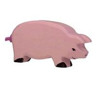 Holztiger Figurine en bois Cochon Rose G