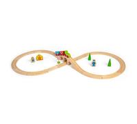 Figurine en bois de huit trains