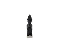 Figurine en bois de manguier noir et marbre blanc, faite main - House Doctor, Two-sitting - 9x9x35 cm