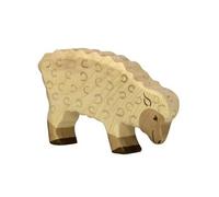 Figurine en bois holztiger : animaux de la ferme : mouton mangeant holztiger
