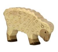 Figurine en bois holztiger : animaux de la ferme : mouton mangeant holztiger G