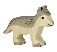 Figurine en bois Louveteau HOLZTIGER Gris G