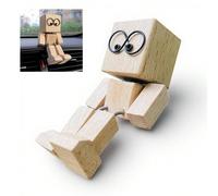 Figurine en bois oscillante, petite figure en bois charmante qui se balance, petit homme aux pieds oscillants fait main, ornement intérieur de voiture amusant pour le tableau de bord A,BABS