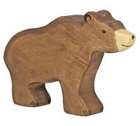 Figurine En Bois, Ours Brun, Collection Safari