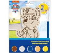 Figurine en bois Pat'Patrouille à peindre avec des peintures et un pinceau - Ensemble créatif pour enfants idéal pour les travaux manuels et les cadeaux pour les enfants fans de Pat'Patrouille