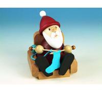 Figurine en Bois Père Noël Strickend Dans Fauteuil Hxl 9x6, 5cm Neuf Seiffen