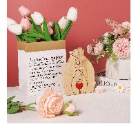 Figurine en bois sculptée personnalisée d'un ours, cadeau de Noël, nom, cadeau pour maman, décoration d'intérieur, cadeau pour grand-mère, cadeau pour les amateurs d'animaux, cadeau de Noël, décoratio