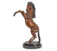 Figurine en Bronze Cheval - Élégant Sculpture sur Piédestal, Hauteur 66 CM Déco