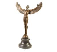Figurine en Bronze Sculpture Ikarus sur Base de Marbre H40 CM Grecque Mythologie