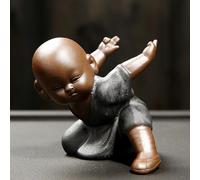 Figurine en céramique de Bouddha Kung Fu, Statue de Moine Shaolin, Ornement Feng Shui pour bébé Bouddha, décoration pour Animaux de Compagnie, Petite décoration Zen pour la Maison ou Le Bure