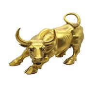 Figurine en Laiton, décoration Artistique de Wall Street, Statues et Sculptures de Vache/bœuf, décoration d'intérieur (L-12,6 Pouces)
