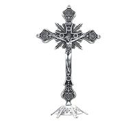 Figurine en métal vintage en forme de croix de Jésus Crucifié Art catholique Chrétien Statue Maison Chambre Salon Voiture Décor