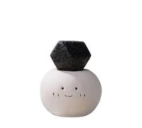 Figurine en pierre de cristal naturelle avec jolie base en argile, mini pierre précieuse décorative pour la maison, le bureau, la décoration et cadeau (grenat)