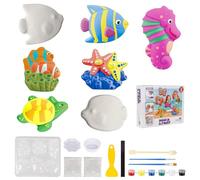 Figurine En Plâtre à Peindre Kit De Vie Marine à Colorier Pour Enfant Figurine En Plâtre à Peindre Et Personnaliser Activites Manuelles De Plâtre Pour Enfants Pour Enfants Garcon Fille 6 - 12 Ans