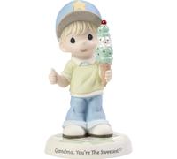 Figurine en porcelaine biscuit Precious Moments 193017 Grand-m re, tu es le gar on le plus gentil avec un cornet de glace