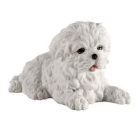 Figurine en r sine repr sentant un chiot maltais blanc terrier de Veronese Design